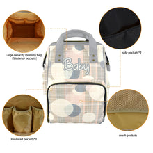 Load image into Gallery viewer, Diaper Bag Backpack With Boho Polka Dots and Plaid Pattern - Large Capacity - Waterproof - Insulated