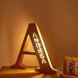 Personalized Baby Name Custom Wooden Letter Night Light 28CM