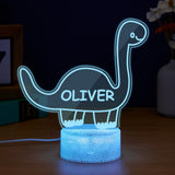 Personalized Baby Name Nightlight With a Variety of Dinosaurs - Acrylic Night Light Gift