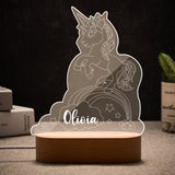 Personalized Baby Name Unicorn Acrylic Night Light - Kids Bedroom Decor Gift