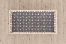 Load image into Gallery viewer, Designer Jersey Fitted Crib Sheet - Teddy Bears on Gray