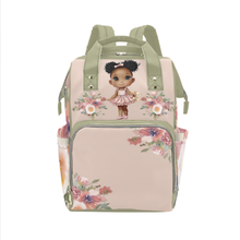 Load image into Gallery viewer, Cutest African American Baby Girl in Pink Tutu Multi-Function Waterproof Diaper Backpack Bag