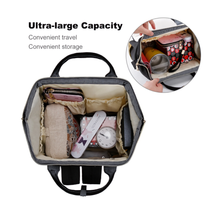 Load image into Gallery viewer, Baby Bag Backpack - Cute Boho Baby's Footprints in Green Multi-Function Backpack