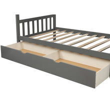 Load image into Gallery viewer, Twin over Full/Twin Bunk Bed, Convertible Bottom Bed, Storage Shelves and Drawers, Gray