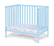 Load image into Gallery viewer, Palmer 3-in-1 Convertible Mini Crib Baby Blue w/ mattress pad