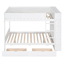 Load image into Gallery viewer, Full over Full Bunk Bed With 2 Drawers and Multi-layer Cabinet, White