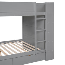 Load image into Gallery viewer, Full over Full Bunk Bed With 2 Drawers and Multi-layer Cabinet, Gray