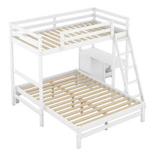 Load image into Gallery viewer, Twin over Full Bunk Bed with Built-in Desk and Three Drawers,White