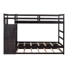 Load image into Gallery viewer, Twin Over Twin Bunk Bed with Trundle and Staircase, Espresso