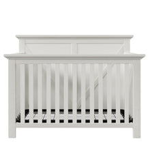 Load image into Gallery viewer, Rustic Farmhouse Style Whitewash 4-in-1 Convertible Baby Crib - Converts to Toddler Bed, Daybed and Full-Size Bed, White