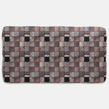 Load image into Gallery viewer, Designer Jersey Fitted Crib Sheet - Pink and Gray Quilt-Like Plaid
