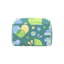 Load image into Gallery viewer, Personalize Optional - Designer Diaper Bags - Unisex Pastels With Baby Name - Green - Waterproof Multi-Function Backpack