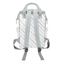 Load image into Gallery viewer, Diaper Bag Backpack - Soft Gray Striped Diaper Bag Backpack - Large Capacity and Waterproof