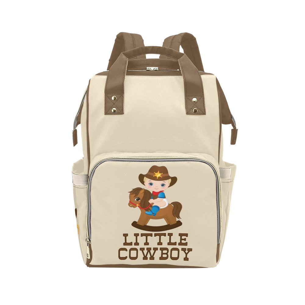 Designer Diaper Bag - Cutest Little Cowboy Boy Personalized Multi-Function Backpack
