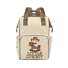 Load image into Gallery viewer, Designer Diaper Bag - Cutest Little Cowboy Boy Personalized Multi-Function Backpack