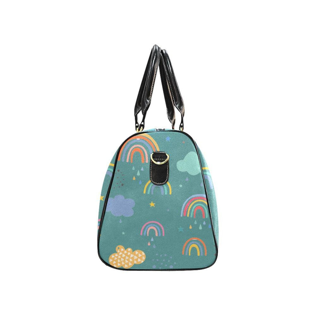 Custom Diaper Tote Bag - Boho Cartoon Rainbows Gender Neutral Travel Diaper Bag