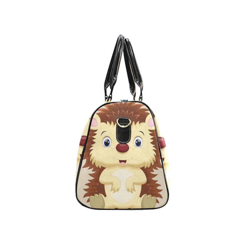 Custom Diaper Tote Bag - Super Cute Cartoon Hedgehog On Tan - Diaper Travel Bag