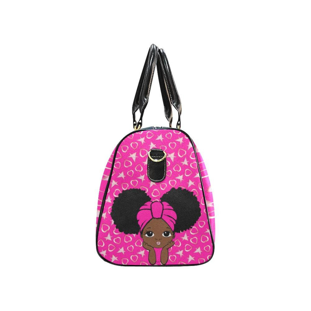 Custom Diaper Tote Bag | Adorable African American Baby Girl Natural Pigtails And Head Wrap Pink