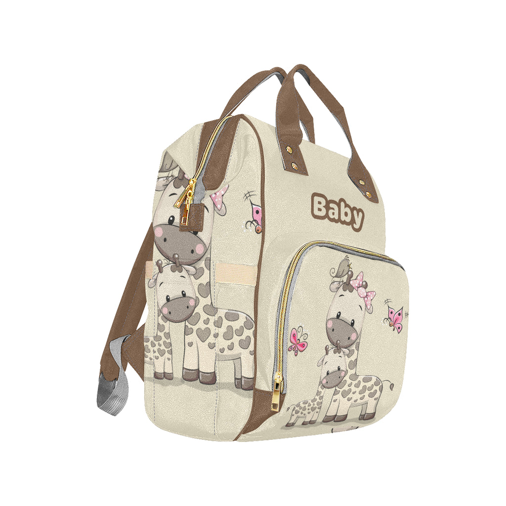 Mommy & Baby Giraffe Tan Baby Bag Multi-Function Premium Backpack