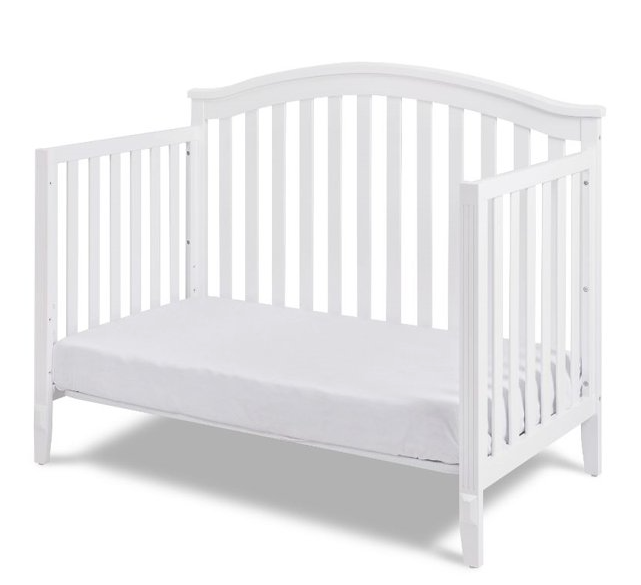 AFG Baby Furniture Kali II 4-in-1 Convertible Crib with Toddler Guardrail; White