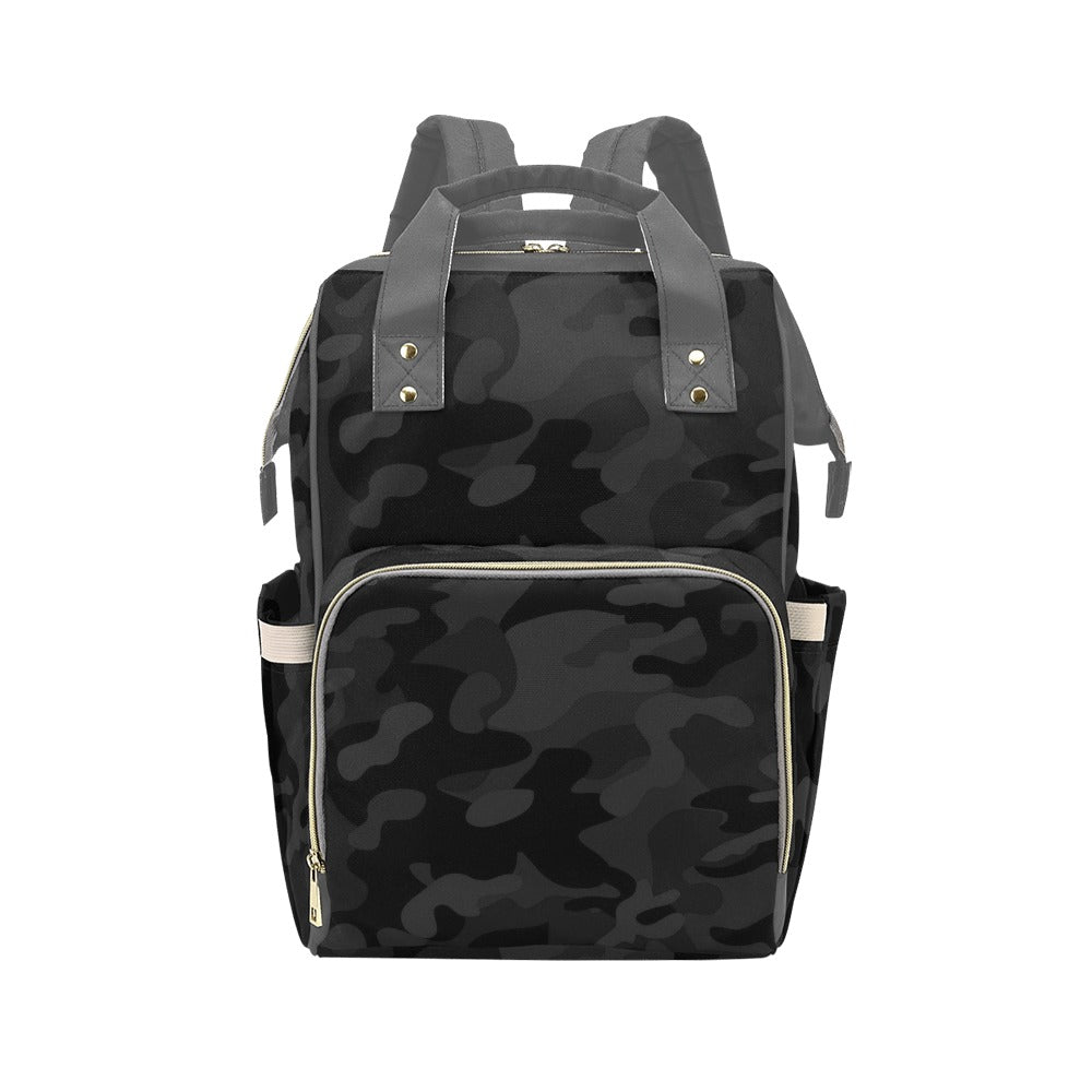 Designer Diaper Bags - Backpack Baby Bag Black And Gray Camouflage Boys Multi-Function Backpack