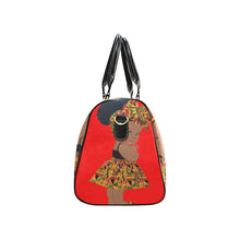 Load image into Gallery viewer, Custom Diaper Tote Bag - Ethnic Super Cute African American Baby Girl - Bright Red Travel Tote Baby Bag