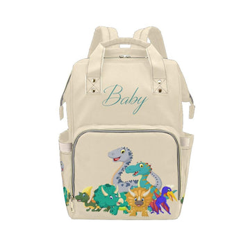 Designer Baby Bag With Cute Cartoon Dinosaurs - Waterproof Multifunction Backpack