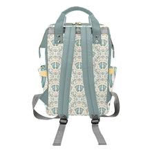 Load image into Gallery viewer, Baby Bag Backpack - Cute Boho Baby's Footprints in Green Multi-Function Backpack