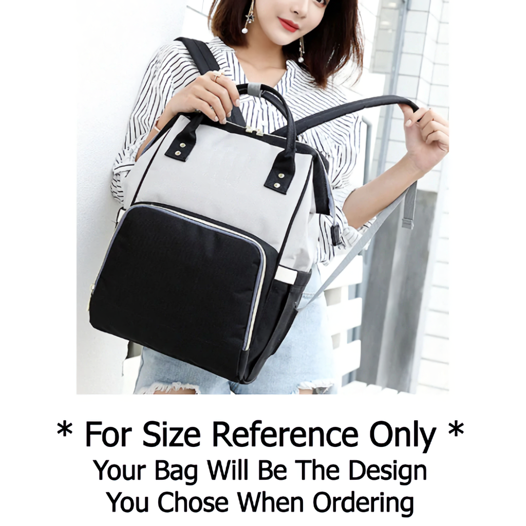 Diaper Bag Backpack - Soft Gray Striped Diaper Bag Backpack - Large Capacity and Waterproof