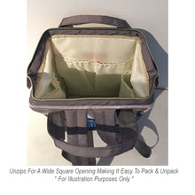 Load image into Gallery viewer, Custom Diaper Bag - Backpack Diaper Bag - Cute Brown Hair Baby Boy In Blue Diaper Bag