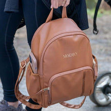 Load image into Gallery viewer, MoDRN Eloise Let&#39;s Go Mini Backpack Diaper Bag, Brown