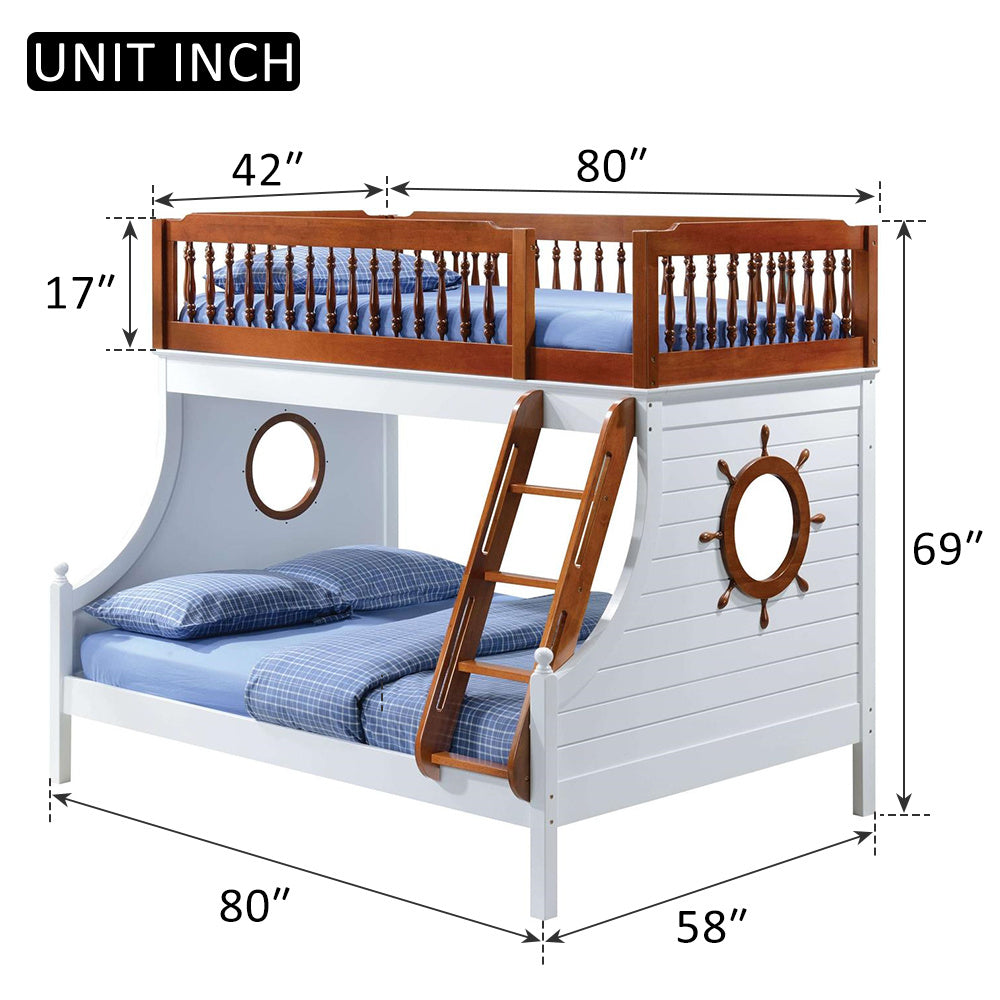 ACME Farah Bunk Bed (Twin/Full) in Oak & White
