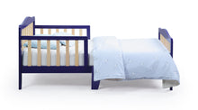 Load image into Gallery viewer, Twain Toddler Bed Blue/Natural
