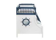 Load image into Gallery viewer, ACME Farah Twin/Full Bunk Bed, Navy Blue &amp; White Finish