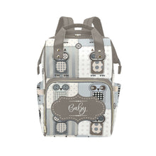 Load image into Gallery viewer, Personalized Patchwork Owls With Personalized Name Label Waterproof Diaper Bag Backpack