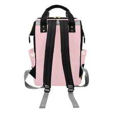 Load image into Gallery viewer, Designer Diaper Bags - African American Baby Girl Natural Curls And Electric Blue Bow On Pink