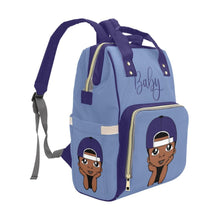 Load image into Gallery viewer, Diaper Bag Backpack - Super Cute African American Baby Boy Sporty Cap Waterproof Backpack