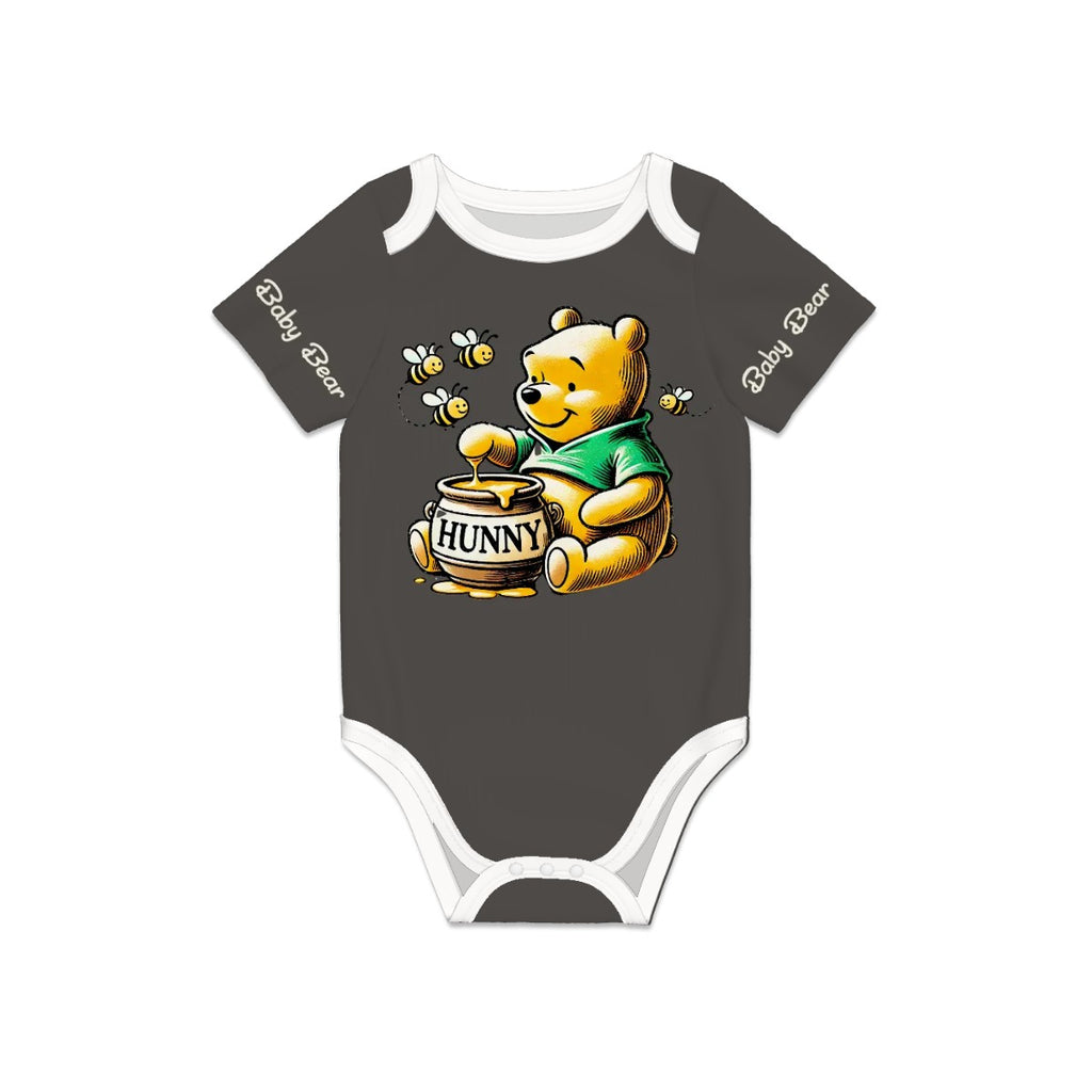 Baby Bear Onesie® Cotton Short Sleeve Pooh Bodysuit Newborn To 2T, Pepper