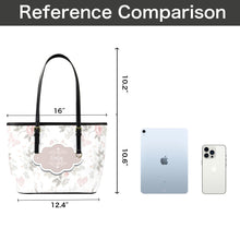 Load image into Gallery viewer, Floral Leather Tote Bag Personalized For Baby Genuine Cross-Grain Leather for Baby Shower