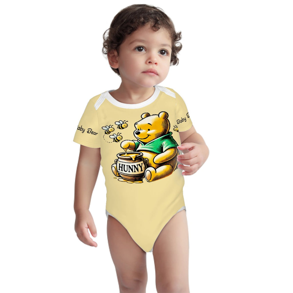 Baby Onesie® Short Sleeve Pooh Baby Bear Bodysuit Newborn To 2T, Butter