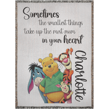 Load image into Gallery viewer, Pooh and Friends Peeking Pesronalized Woven Blanket