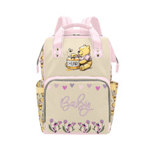 Load image into Gallery viewer, Pooh Bear and Tigger Red and Tan Diaper Bag Backpack Multi-Function Backpack