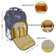 Load image into Gallery viewer, Malakai Wolf Paw Prints Custom Diaper Bag