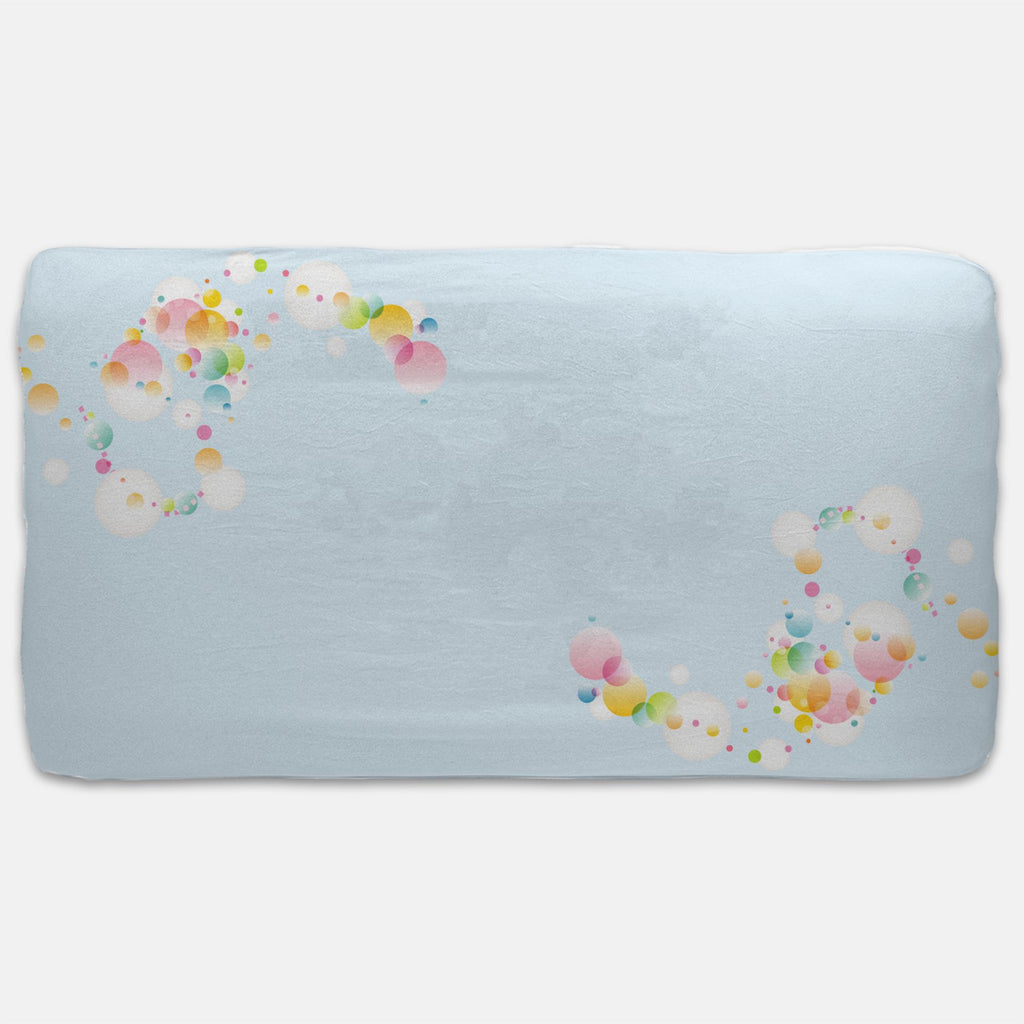 Jersey Fitted Crib Sheet - Baby Blue with Bubbles