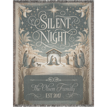 Load image into Gallery viewer, Silent Night Family Name Custom Woven Blanket