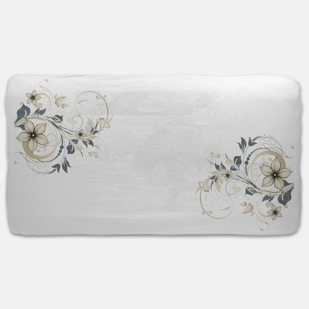 Designer Jersey Fitted Crib Sheet - Gold and Green Floral