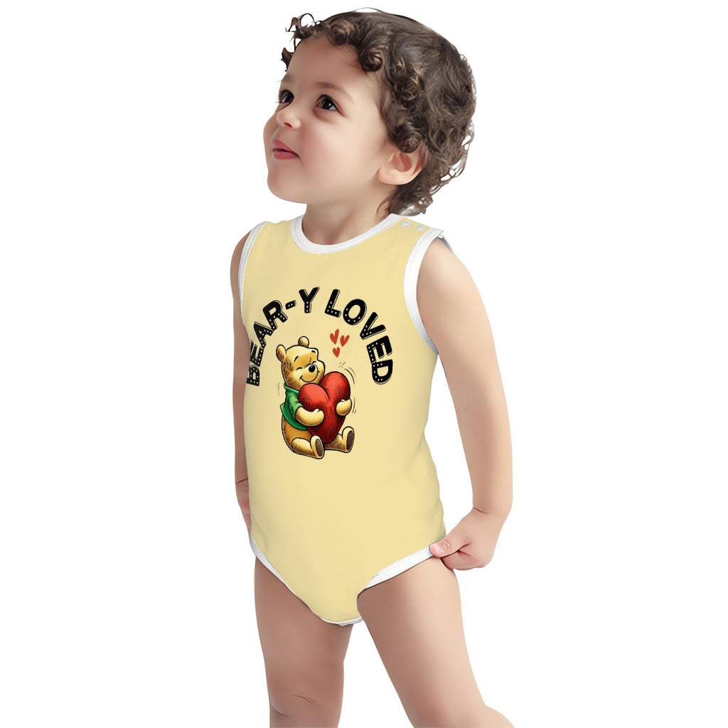 Baby Bear Onesie® Cotton Sleeveless Summer Pooh Bodysuit Newborn To 2T, Butter