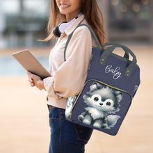 Load image into Gallery viewer, Malakai Wolf Paw Prints Custom Diaper Bag