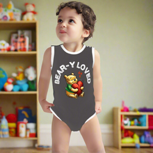 Load image into Gallery viewer, Baby Bear Onesie® Cotton Sleeveless Summer Pooh Bodysuit Newborn To 2T, Pepper