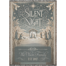 Load image into Gallery viewer, Silent Night Family Name Custom Woven Blanket